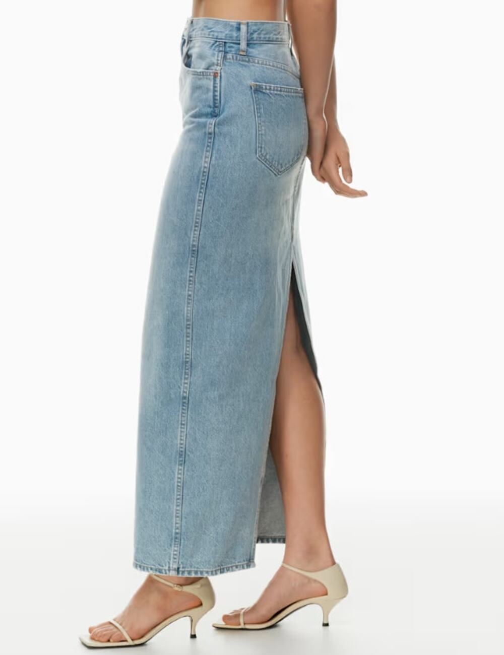Aritzia Denim Forum The 90s Pencil Maxi Denim Skirt 27 Festival Rodeo